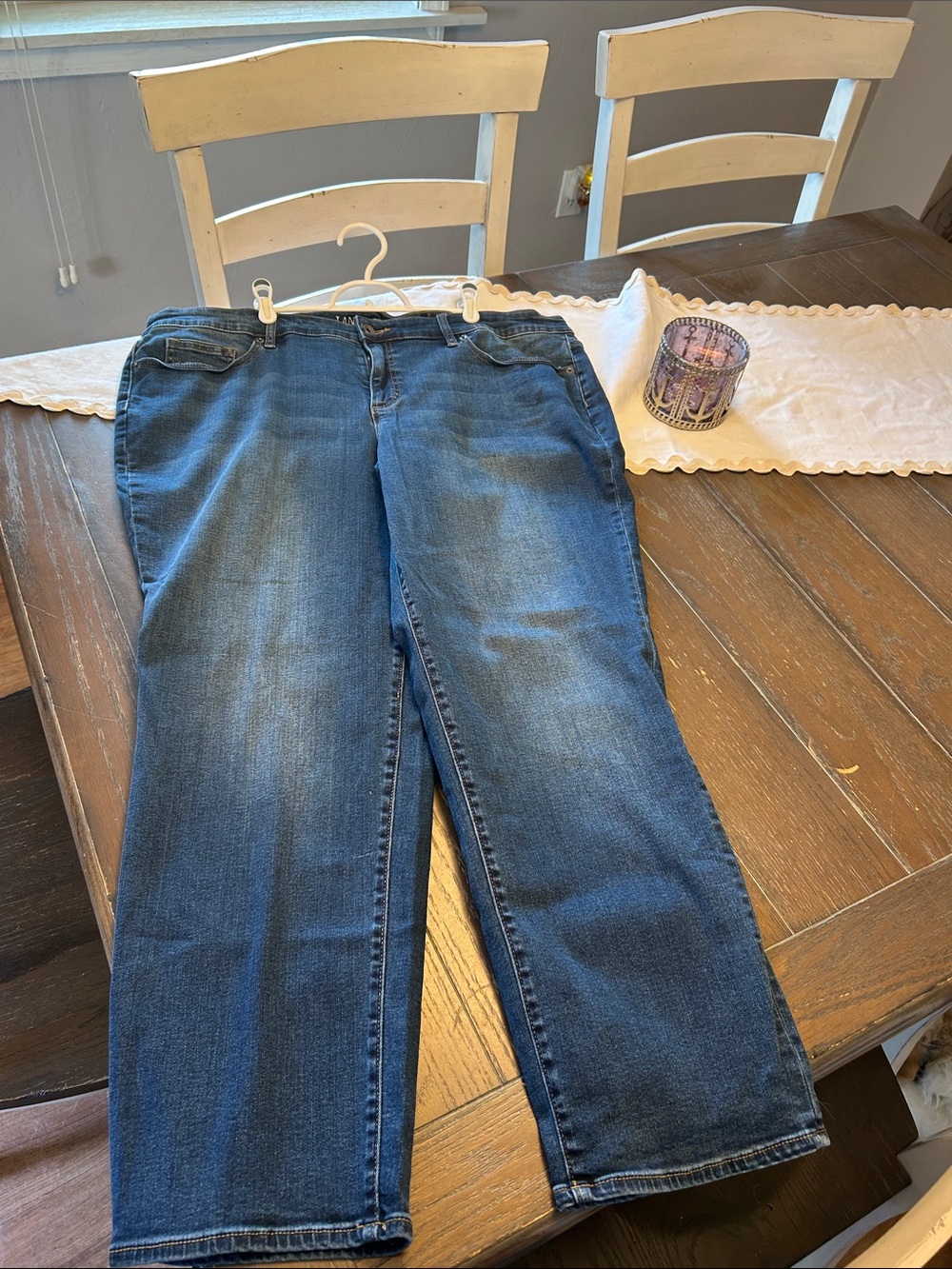 Lands' End Women's Dark Blue Straight Leg Jeans